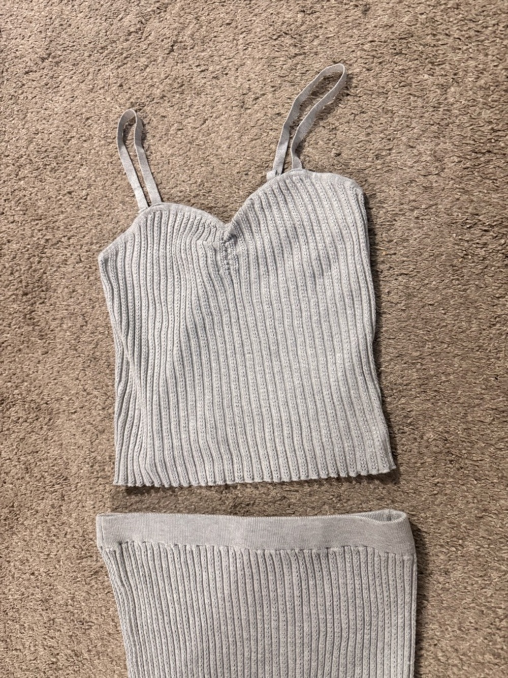 Olive & Oak Light Gray Ribbed Knit Maxi Two-Piece Set - Picture 2 of 11